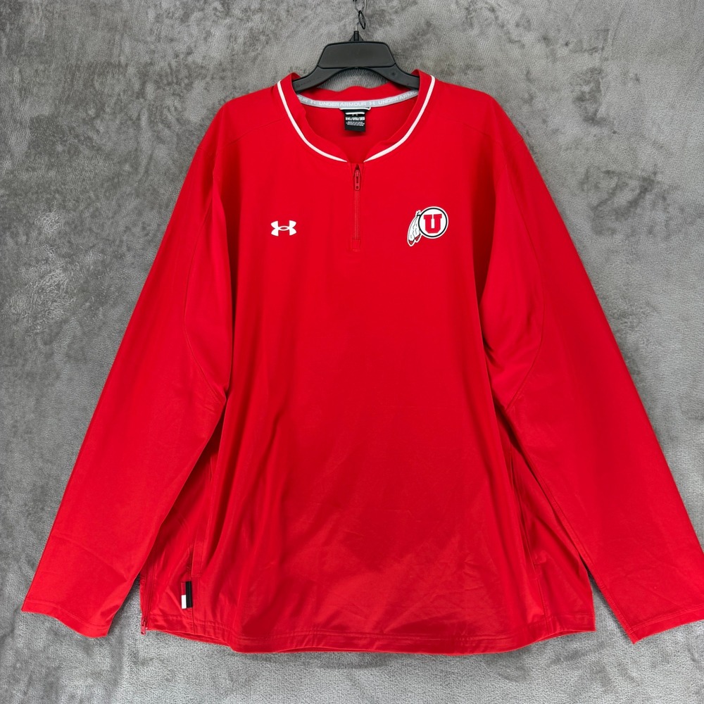 Under Armour Utah Utes Mens 3XL Red Quarter Zip Pullover Jacket 6003492